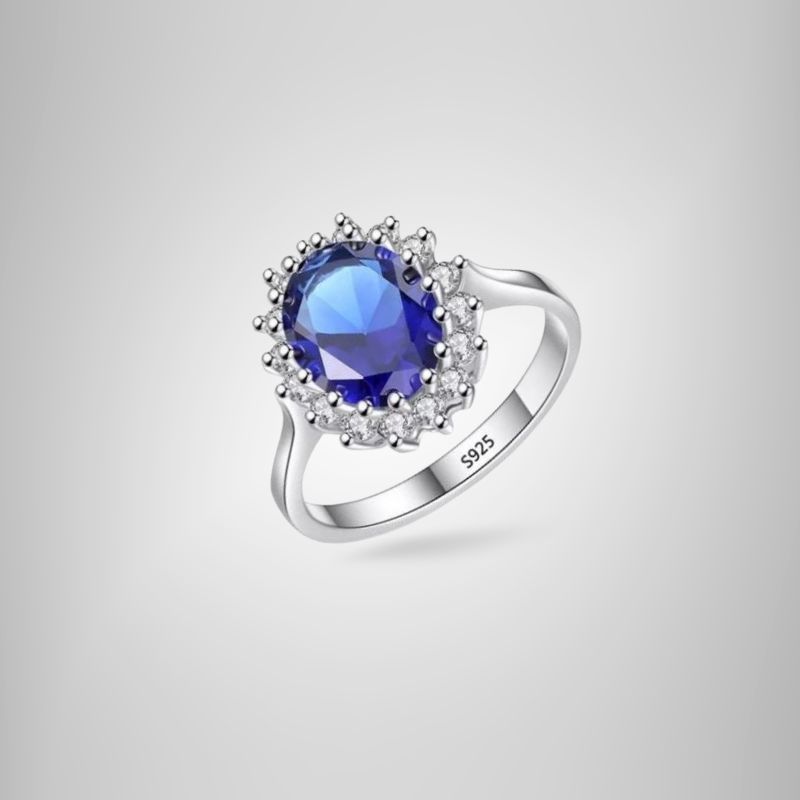 Princess Cut Blue Sapphire Ring